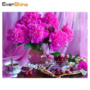 

EverShine 5D Diamond Painting Flower Full Square Diamond Embroidery Set Diamond Mosaic Cross Stitch Rhinestone Home Decoration