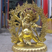 Bi002347 29." Огромный Тибет Бронзовый Gild Резные Ваджрапани Махакалы Тантрический Статуя Будды