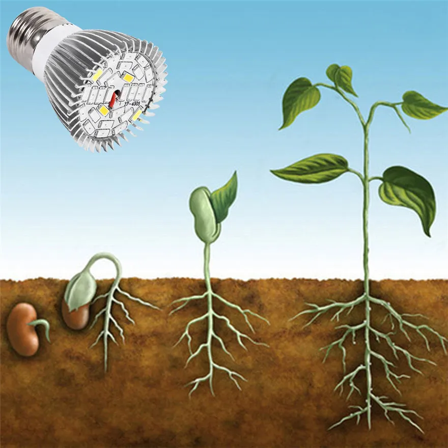 28W E27 Светодиодный светильник для выращивания семян цветов, гидропонный светильник для выращивания растений, полный спектр для цветущих растений и гидропоники#0111 A2