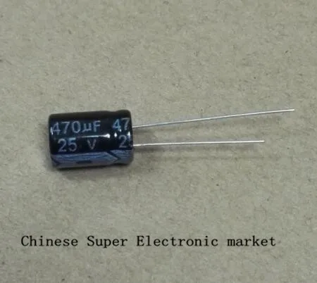 

50PCS 25V470UF 8*12mm 470UF 25V 8*12 Electrolytic capacitor