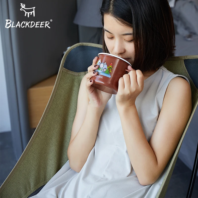 BLACKDEER acampar al aire libre 500 ml esmalte taza de bebida de agua Cola taza de cerveza borde laminado de deportes vasos chino de hecho