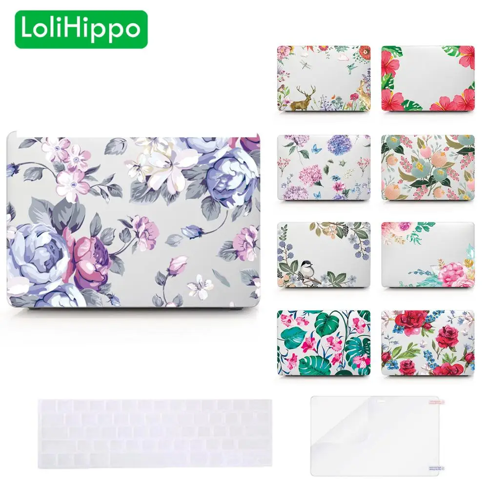 Защитный чехол для ноутбука LoliHippo серии Flower Macbook New Air Pro 11 12 13 3 15 дюймов сменная