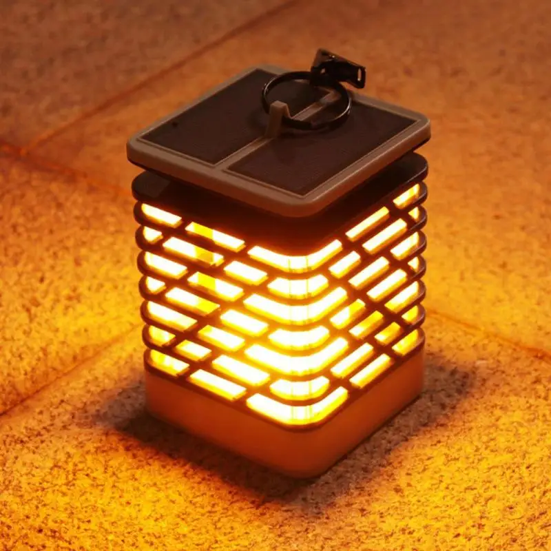 

Waterproof LED Solar Lamp Flickering Smokeless Flameless Landscape Flame Lamp Candle Hanging Lantern Garden Camping Light