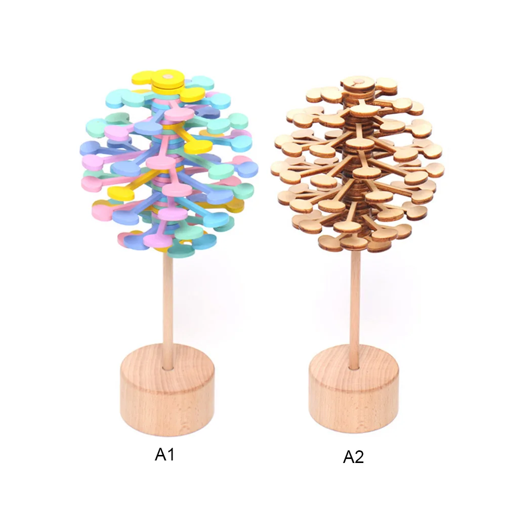 Деревянные вращающиеся конфеты снятие стресса игрушки креативные декомпрессии украшения игрушки игрушечная волшебная палочка мальчики
