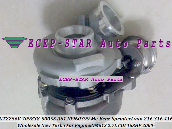 GT2256V 709838-0004 A6120960399 709838 Turbo Turbocharger For Mercedes Benz Sprinter I Van 216CDI 316CDI 416CDI OM612 2.7L 168HP (5)