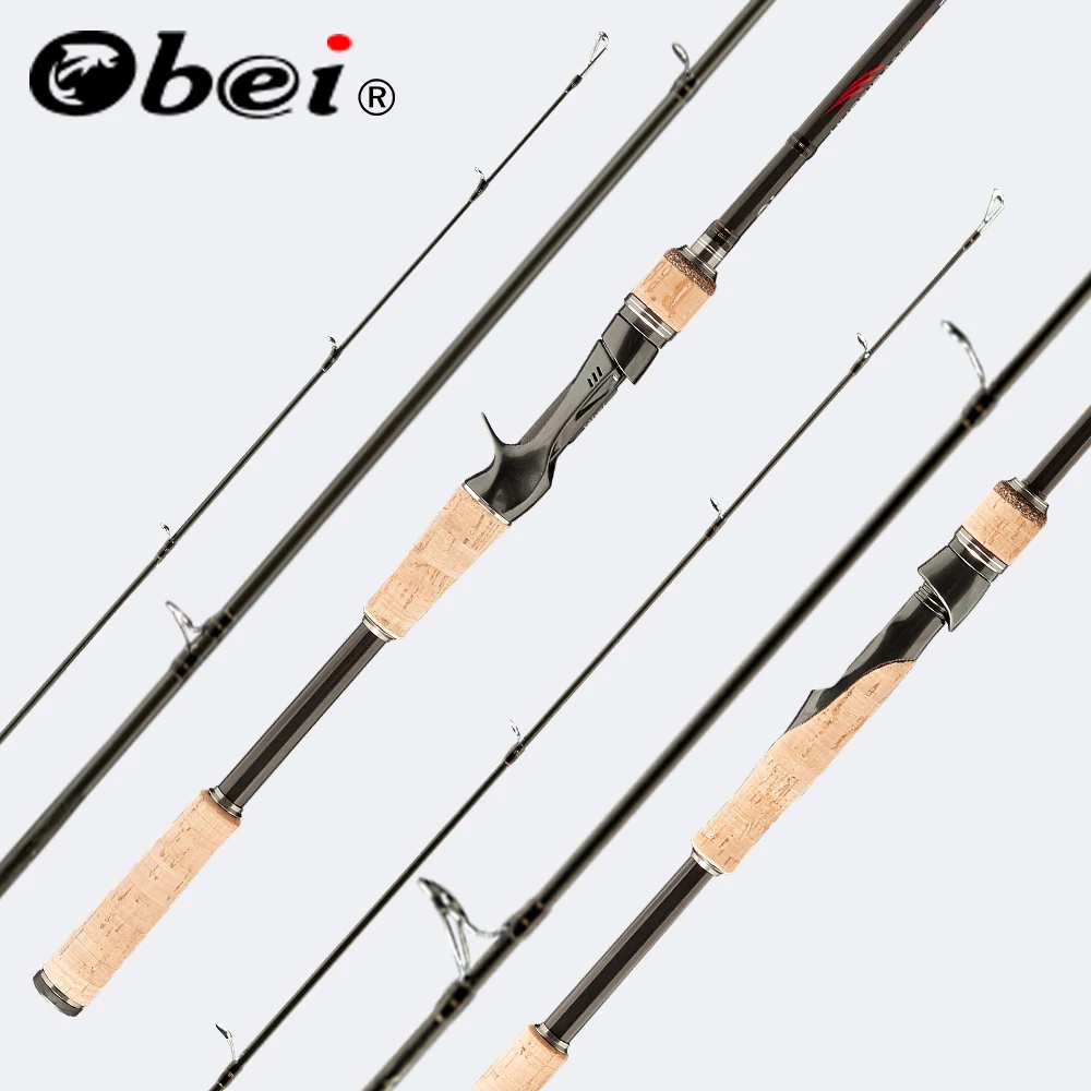 Obei perigee baitcasting الصيد قضيب السفر جدا ضوء الغزل إغراء 5g-40g M/ML/MH accion قضيب 1.8 m 2.1 m 2.4 m 2.7 m 3 القسم