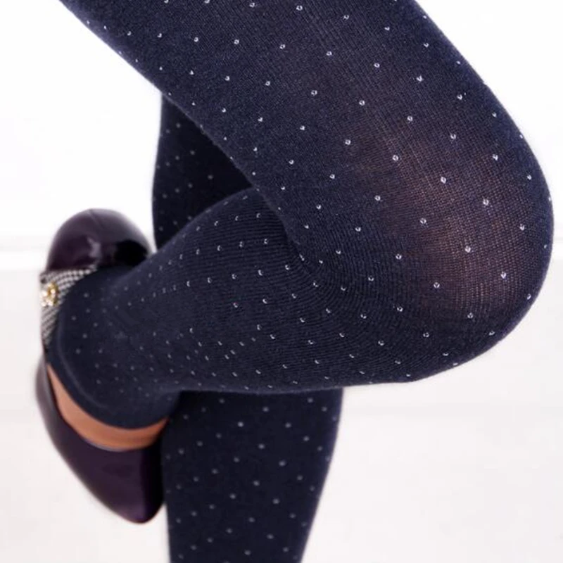 

CHSDCSI 2018 Women's Dot Design Legins Autumn Winter Knitted Warm Legging Casual Fleece Pants Leggings Women Solid Color Leggins