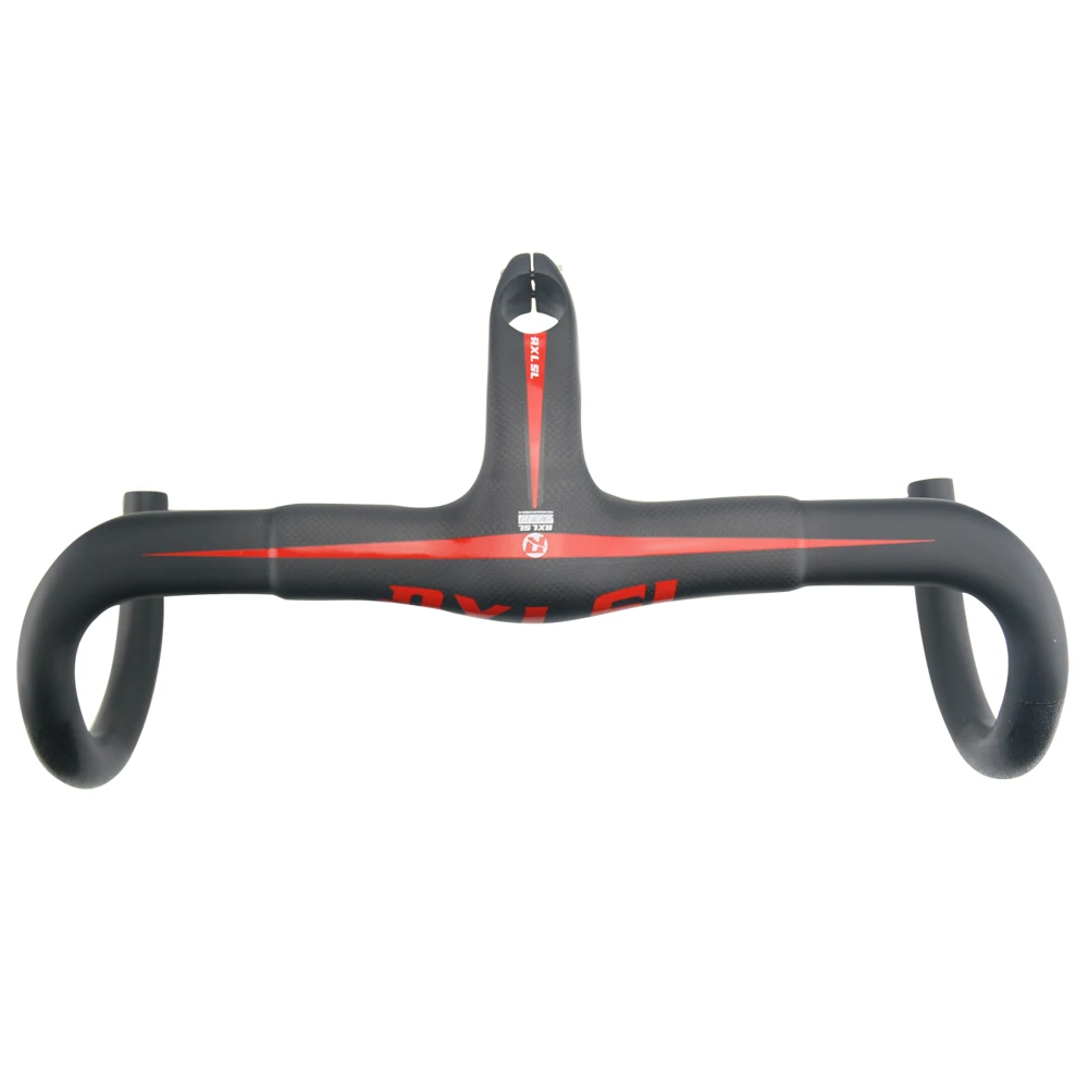 RXL SL Bicycle Handlebar Road Bike 3K Matte Integrated Handlebar With Stem 400420440mm BlackRed Carbon Road Bike Handlebars (4)