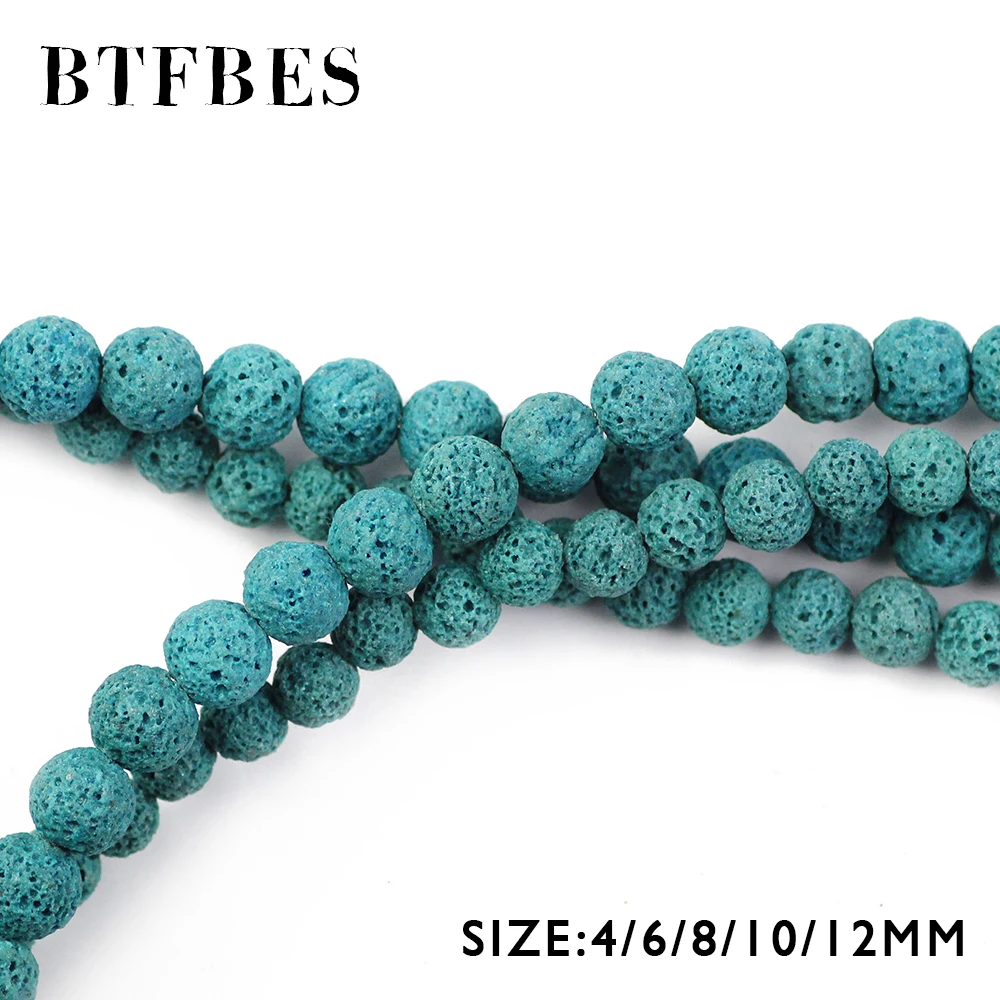 BTFBES Lake Blue Lava Beads вулканические камни высокое качество натуральный камень 4 6 8 10 12