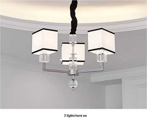 Современный блестящий хрустальный светодиодный светильник-люстра, хромированный металлический подвесной светильник для гостиной, подвесной светильник для столовой, подвесной светильник s - Цвет абажура: 3 lights