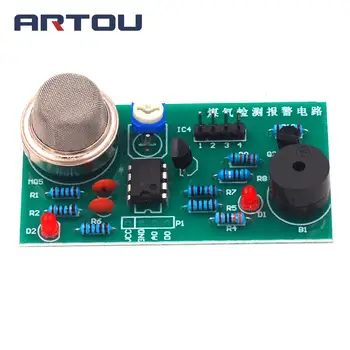 

DIY Kit MQ5 Gas Detection Alarm Circuit Electronic Production Parts Skills Exam Sound and Light Alarm Sensor Suite
