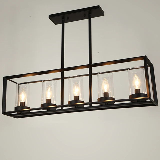 American Country Long Candle Pendant Lights Fixture Vintage Square American Country Long Candle Pendant Lights Fixture Vintage Square Hanging Lamps Home Indoor Lighting Dining Room
