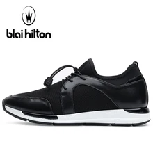 Blaibilton Breathable Mesh Running Shoes Man Brand Genuine Leather Men Sport Shoes Light Weight Summer Men’s Sneakers Run Shoes