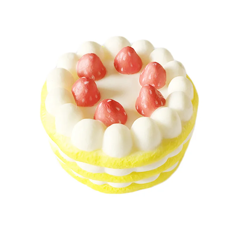Jumbo клубничный торт мягкое моделирование PU хлеб медленно поднимающийся мягкая сжимаемая игрушка сладкий ароматизированный для детей день рождения Забавный подарок - Цвет: Yellow