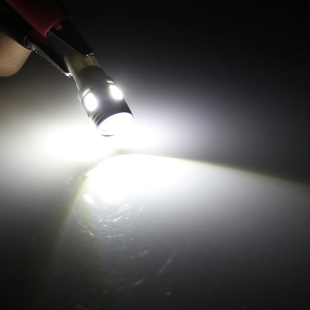 2x 2018 New update 4 colors T10 LED Auto Car Light Bulb 5730 SMD 6 LED W5W 12V Interior Parking Projector Lens Free Shipping