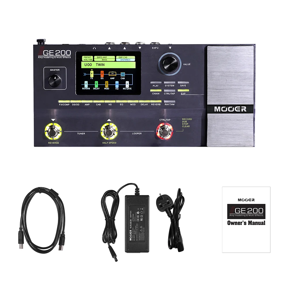 MOOER GE200 Amp моделирование и многофункциональные эффекты 55 высококачественных