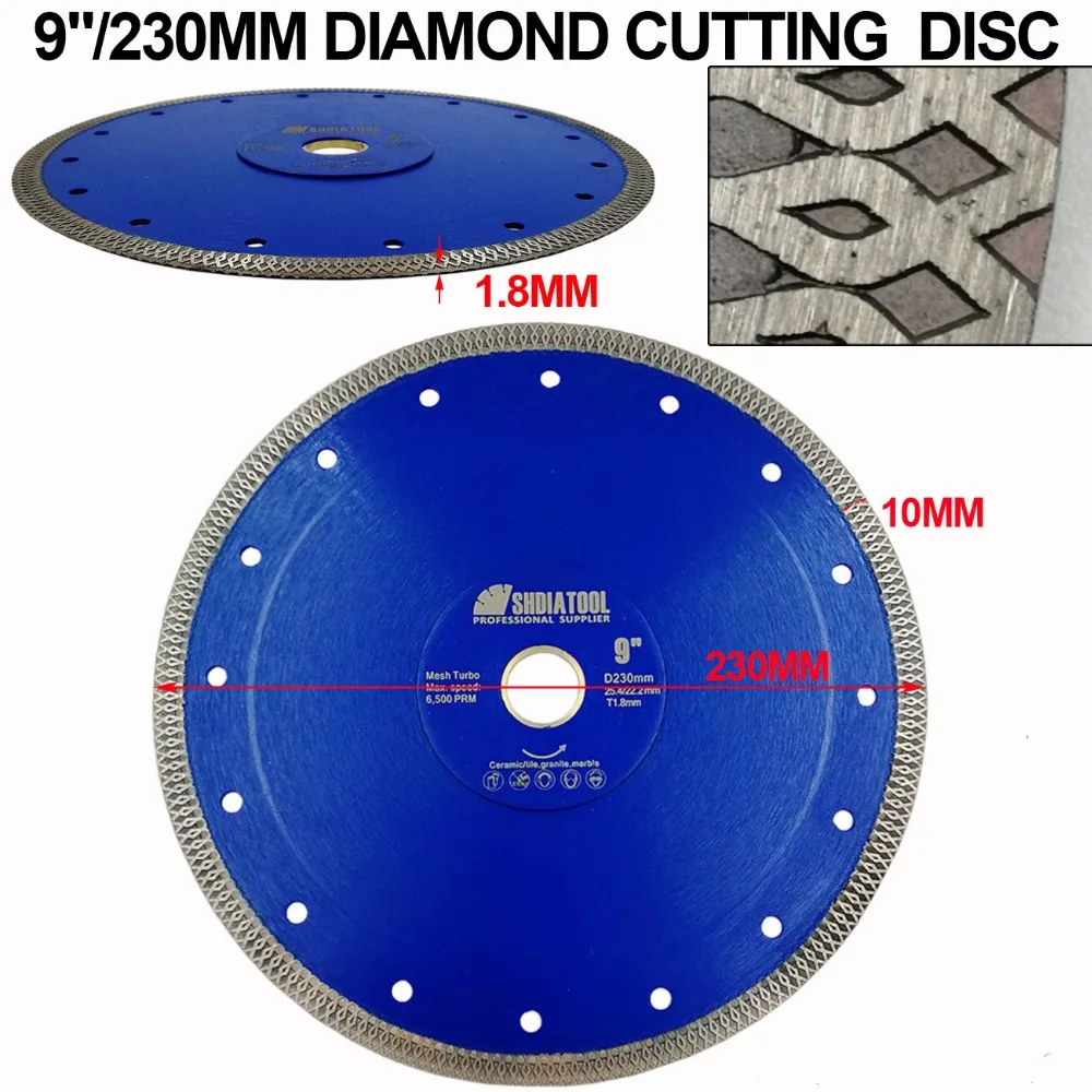 SHDIATOOL 1 шт. горячий-прессованный спеченный алмазный режущий диск X сетка турбо обод сегмент циркулярной пилы диаметром " 4,5" " 7" " 9" 1" 12"