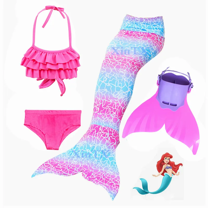 2018 новый хвост русалки для купания дети с Моноласты бикини CostumeSummer пляжные
