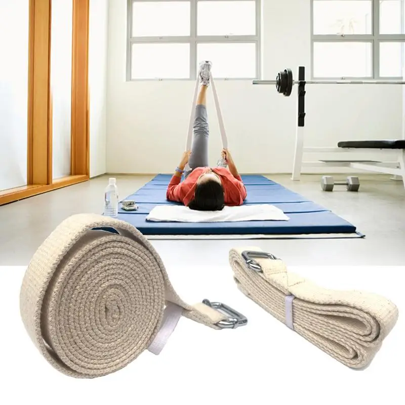 Hot Sale Stretch Yoga Strap Durable Pure Cotton Exercise Straps Strap Adjustable D Ring Buckle