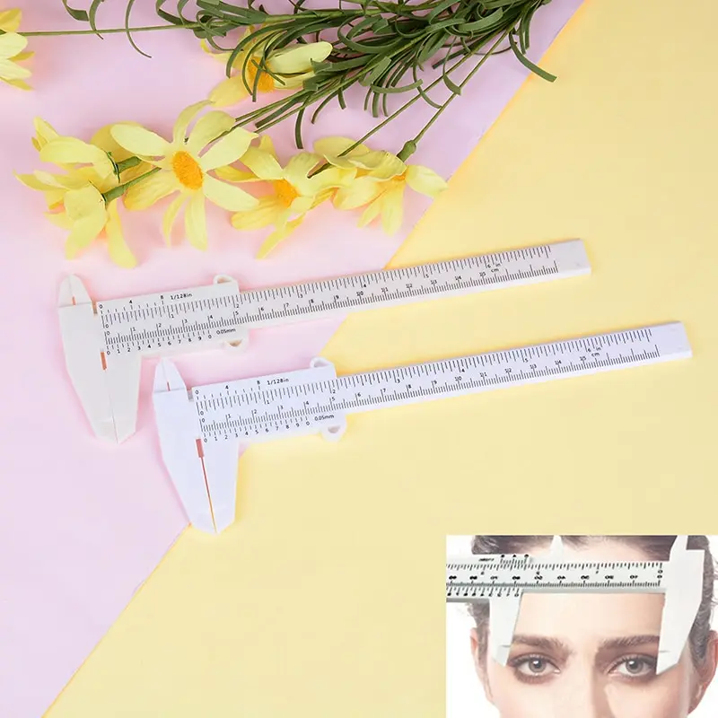 Tattoo Microblading Caliper Ruler Permanent Makeup Measurement Tools Portable 150MM Plastic Eyebrow Measuring Vernier Caliper