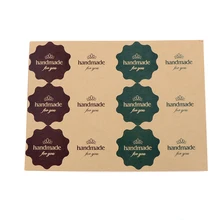 Цветочный круглый дизайн "ручной работы для вас" Серия крафт-бумага печать стикер/Рождество DIY note подарочные этикетки розничная 120 шт