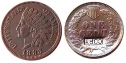 США 1893 индийский цент медь копия украсить монету