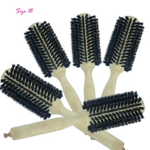 Peigne à cheveux en poils de cochon avec manche en bois naturel, antistatique, non douloureux, confortable, ample et ondulée, plusieurs options