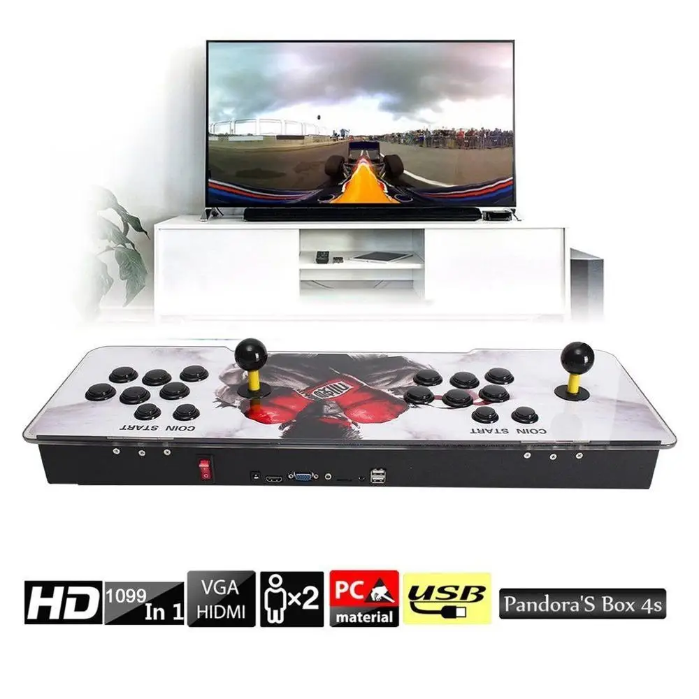 1299 Video Games in 1 Family Box Home Arcade Console with Dual Players Joystick Button &HDMI Can pause the progress of the game 