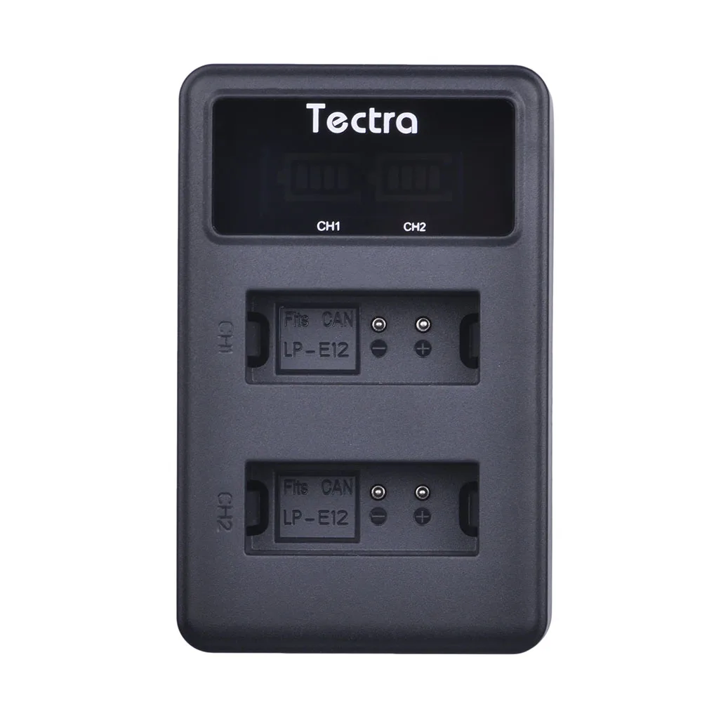 Tectra 2x LP E12 Замена литий ионная батарея + светодиодный дисплей USB двойное зарядное