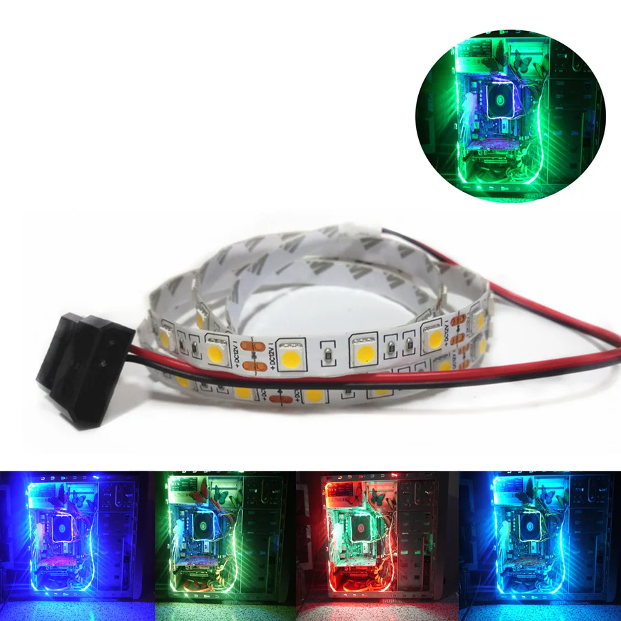 RGB светодиодные полосы света 5050 SMD хост декор для компьютера лента DC 12V