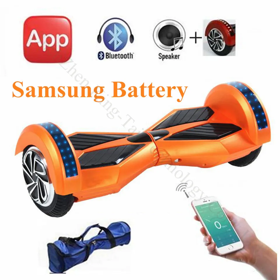 8 дюймов самобалансирующийся скутер электрический samsung светодиод BT + Bluetooth 2