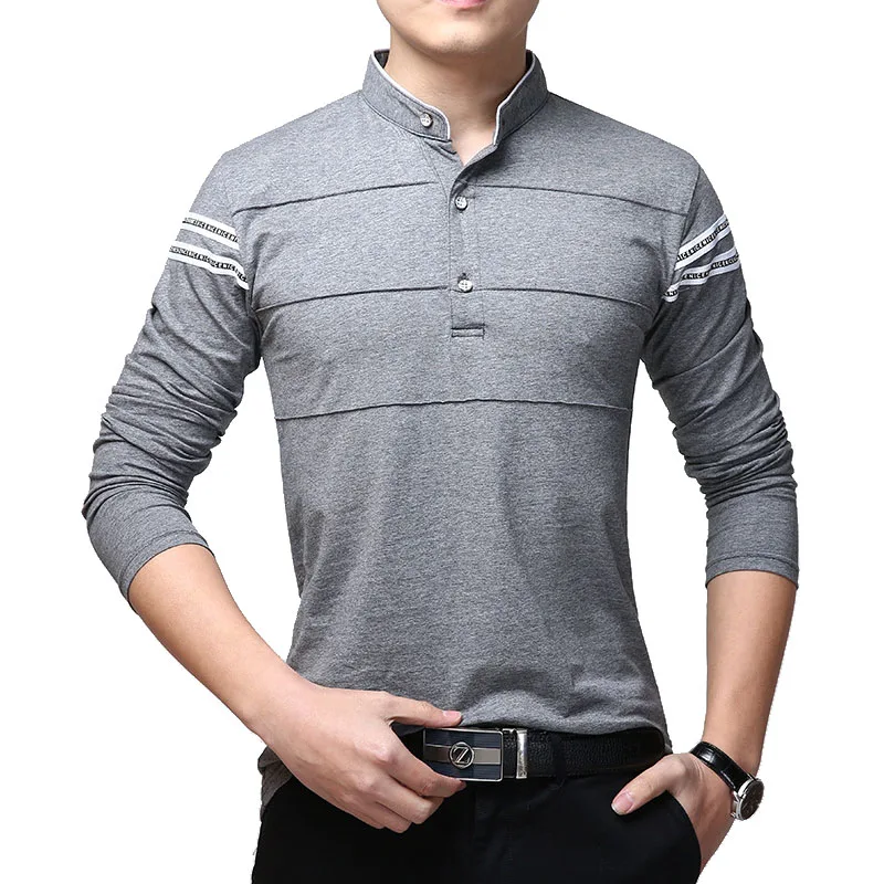 

2019 Spring Fashion Design Social T Shirt Men Long Sleeve Plus Size Stripe Men T-Shirt New Slim Fit Cotton Men Clothes