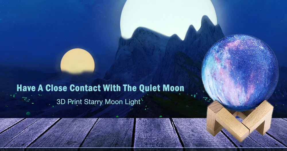 USB Перезаряжаемый светильник с 3D печатью Звездная Луна с пультом дистанционного управления Galaxy Moon лампа RGB красочный ночной светильник для украшения дома подарок