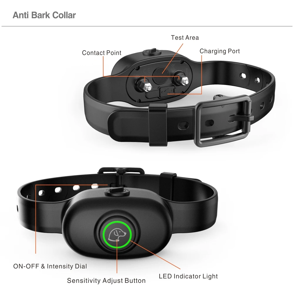 Собака Анти кора ошейник водостойкий перезаряжаемый питомец собака против лая звук Электрический Шок Вибрация собачий тренировочный ошейник