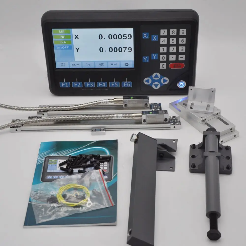 

2 Axis Dro set Resolution 2pcs 5um 0-1100mm Digital Readout (DRO) optical linear scale system magnetic sersor Magnetic Scale