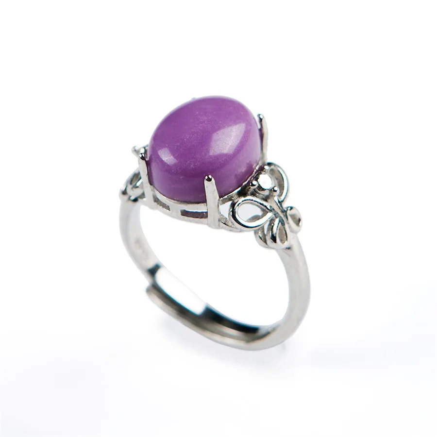 

Natural Phosphosiderite Purple Stone Lady Crystal Fashion Women Party Ring