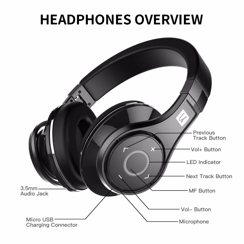Bluedio original U(UFO) Bluetooth headphones Patented 8 Drivers HiFi Over-Ear wireless headset for Xiaomi with Mic 3D sound