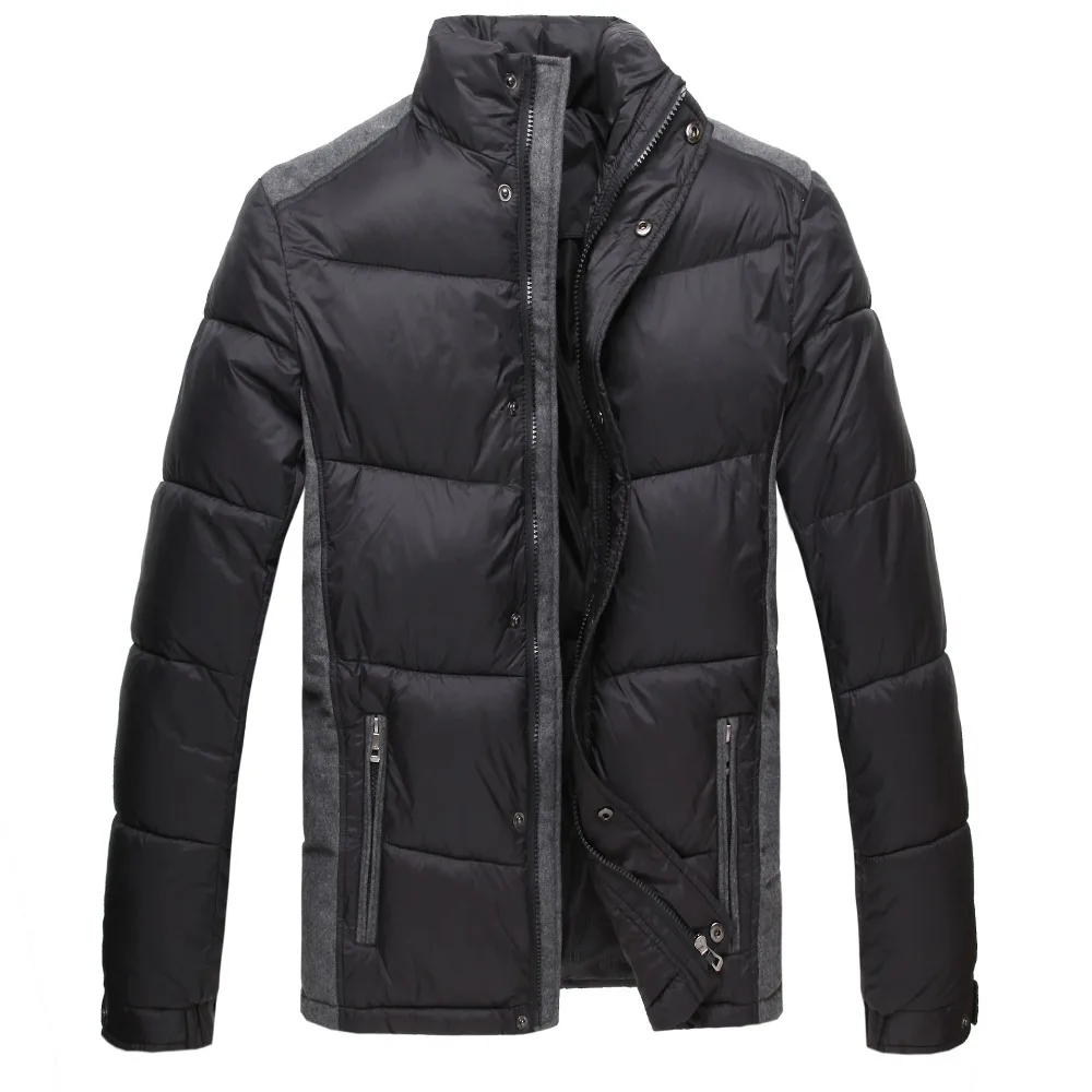 Men’s new winter coat Slim European and American style thick padded hooded