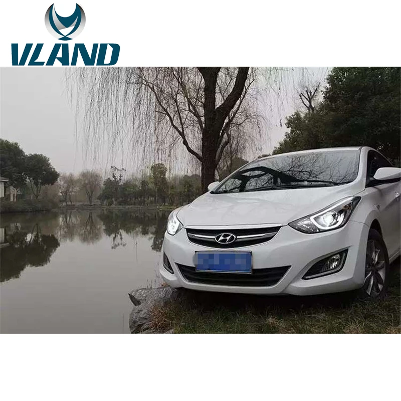 VLAND фабрика для автомобиля фара hyundai Elantra 2012 2013 2014 светодиодный на панель DRL H7 Xenon