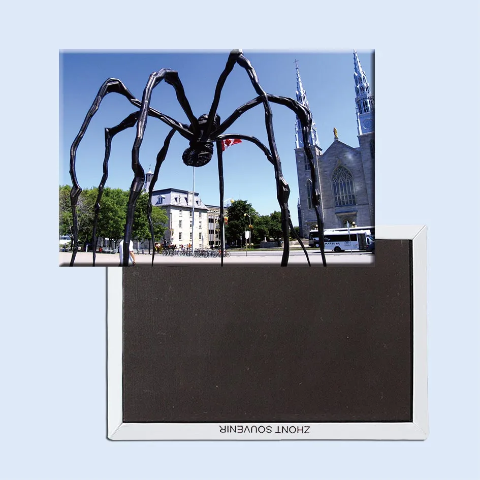

78*54mm Travel Fridge Magnets 21424,Giant_spider_strikes canada flagTourist Magnets;world scenery tourist area