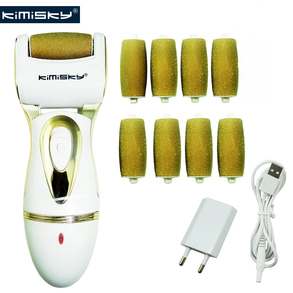 Ferramentas de Pedicure Ferramenta de Cuidados com os Pés Elétrica Recarregável Pele Morta Remover Calo Pedicura pé Arquivo 8 ps Rolos Cabeças 7 cuidados com os pés pele morta remover