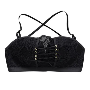 

Girls Wire free Soft Lace Bra Women Sexy Drawstring Padded Push-up Bras