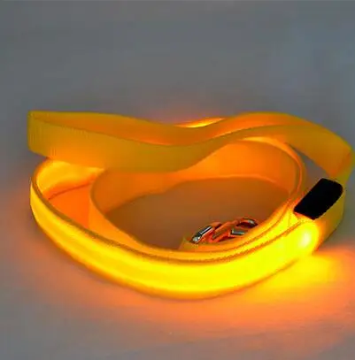 laisse chien jaune LED