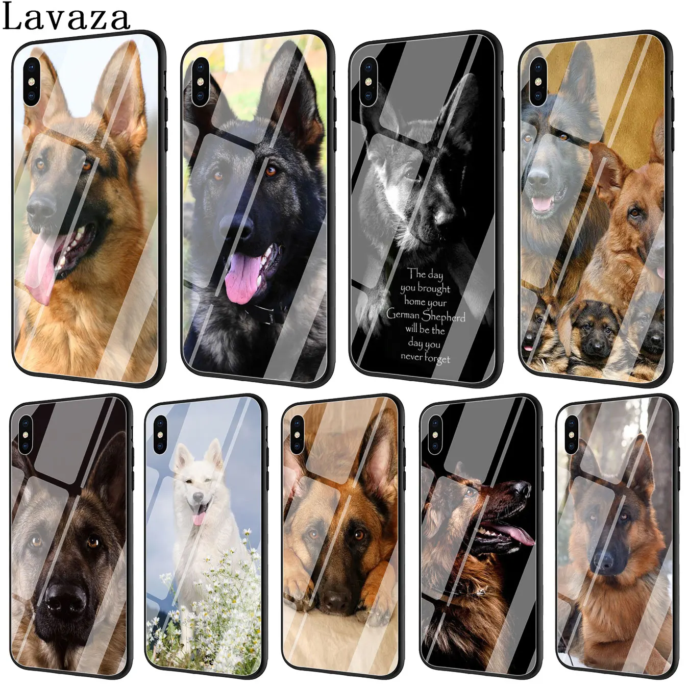 Lavaza german shepherd dog Tempered Glass Phone Cover Case for Apple iPhone XR X XS Max 6 6S 7 8 Plus 5 5S SE 10 Cases 8Plus | Мобильные