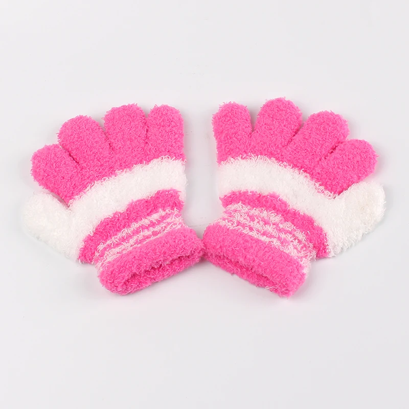 Winter Baby Mittens Gloves Children Cotton Striped Mittens Autumn