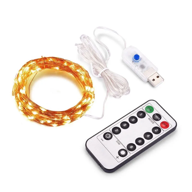 

33FT 10Metet 100LED 5Meter 50LED 5V USB LED String Copper Wire Fairy String Lights Indoor Outdoor christmas wedding decoration