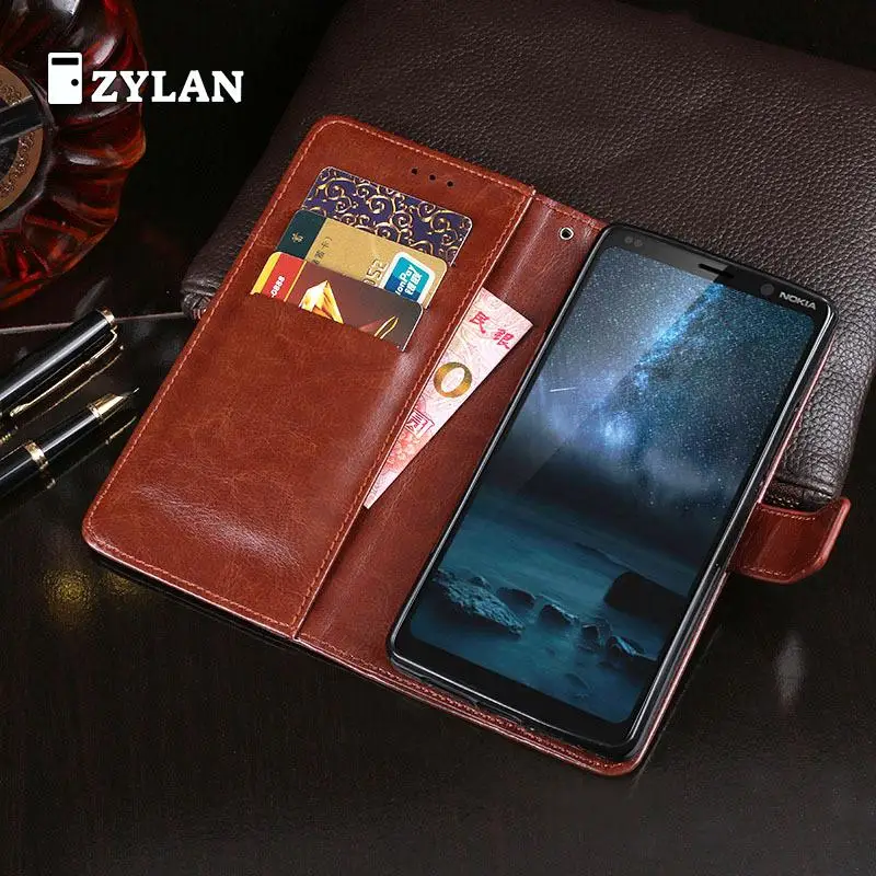 

ZYLAN New 2019 Flip Leather Case Cover Wallet Stand for Nokia 9 Pure View Phone Bag for Nokia 9 PureView & FREE GIFT