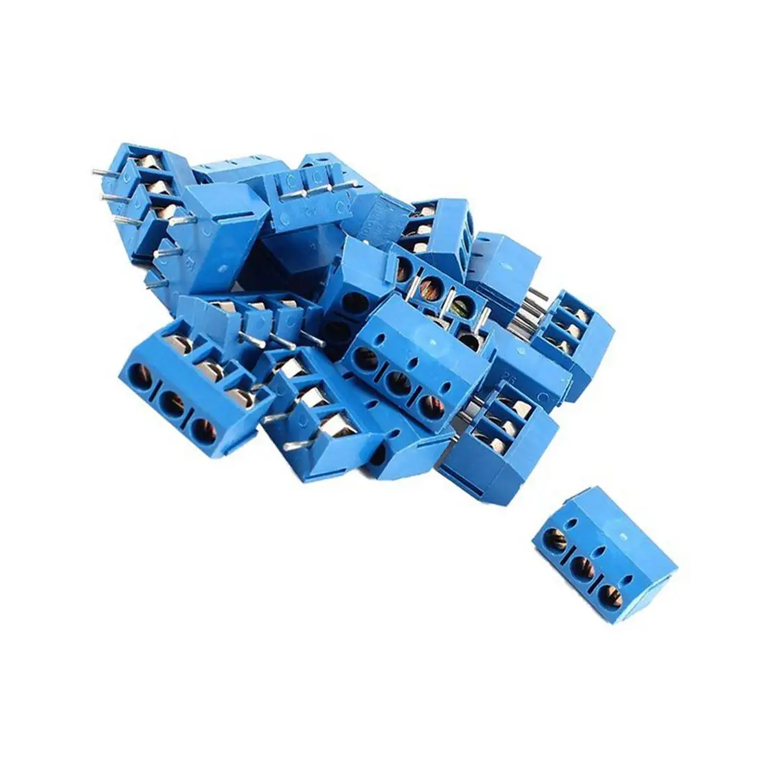 20 pieces 3 pin 5 mm pitch PCB screw Terminal Block 300V 16A AWG14-22 blue G8F8 