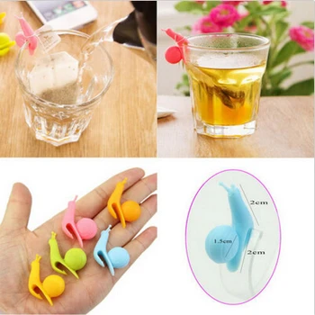 

5pcs/lot Snails Wine Glass Labels Silicone Tea Mug Cup Of Tea Bag Glass Markers Drinking Label Glasses Marker