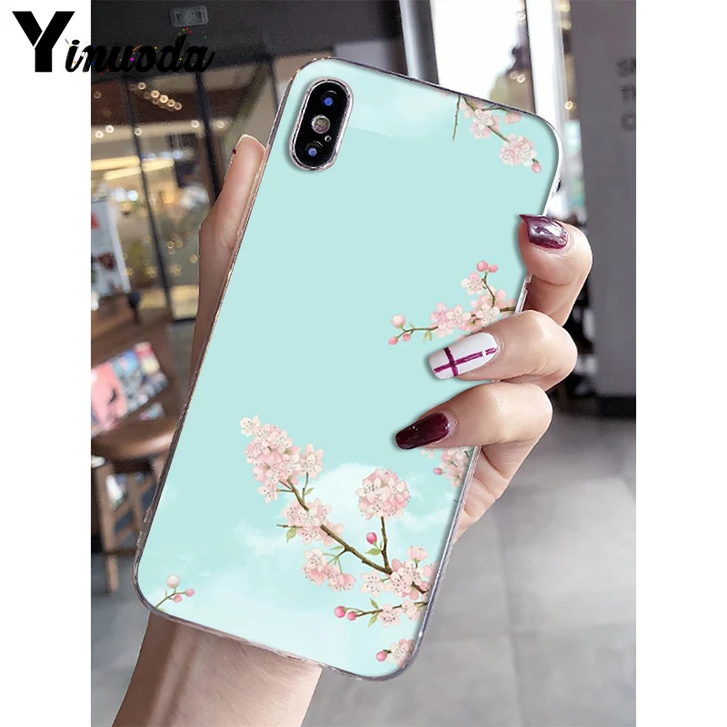Yinuoda Japanese Cherry blossoms flower TPU Phone Case Cover Shell for iPhone 8 7 6 6S Plus X XS MAX 5 5S SE XR 10 Fundas Capa - Цвет: A10